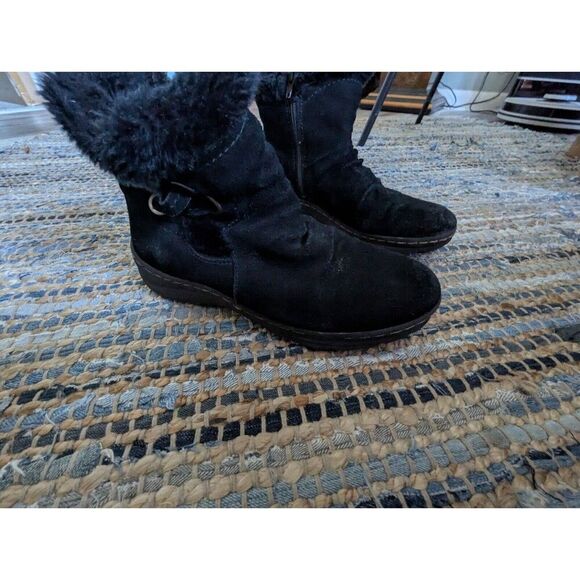 Baretraps Womens 7.5 Adalyn Boots Black Suede Winter Faux Fur Zipper Booties - Picture 4 of 9